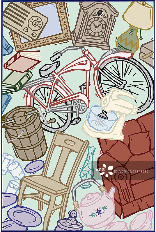 复古物品拼贴图片素材