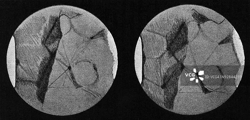 火星运河与极地冰盖绘画图片素材