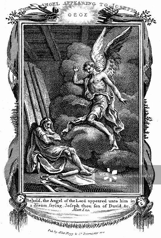 约瑟夫梦见天使的场景图片素材