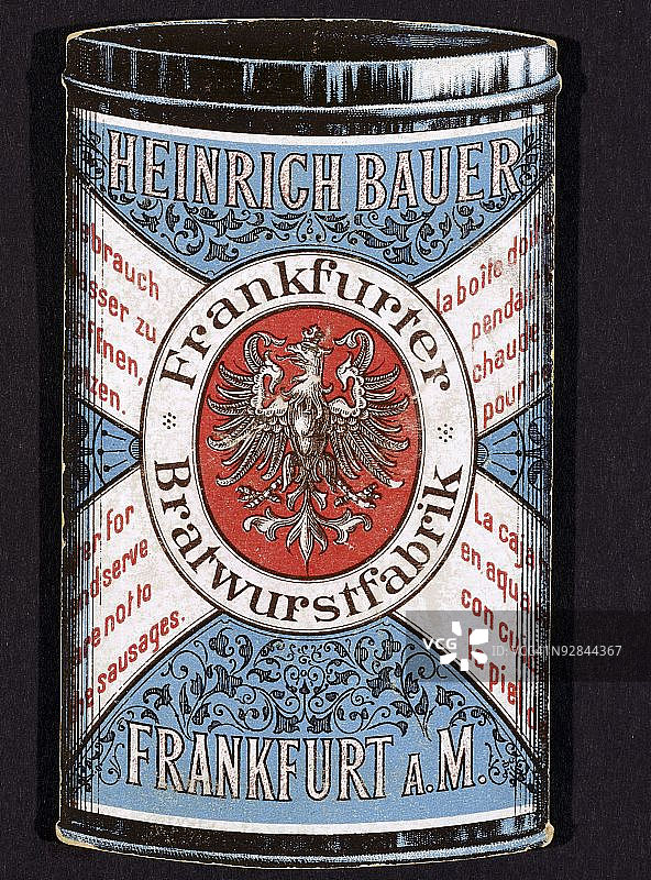 德国罐装香肠交易卡图片素材