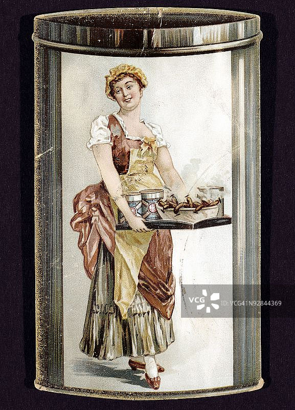 德国罐装香肠交易卡片图片素材