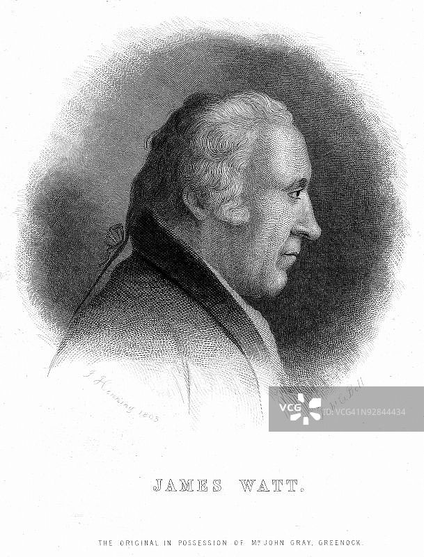 苏格兰工程师詹姆斯·瓦特肖像图片素材