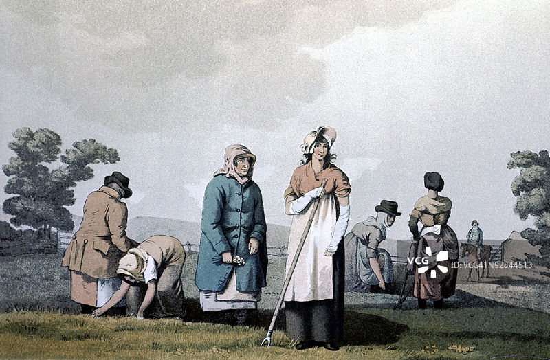 工人在田间除草的肖像图片素材