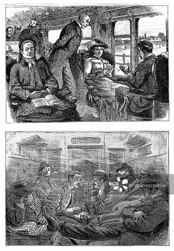 火车车厢状况对比图片素材