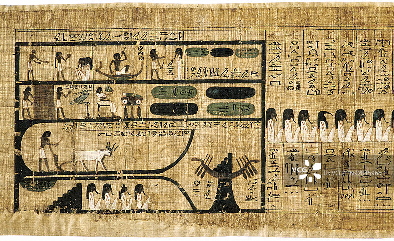 带有书写象形文字的死者之书图片素材