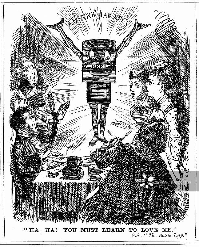 澳洲罐头肉与英国人的卡通图片素材