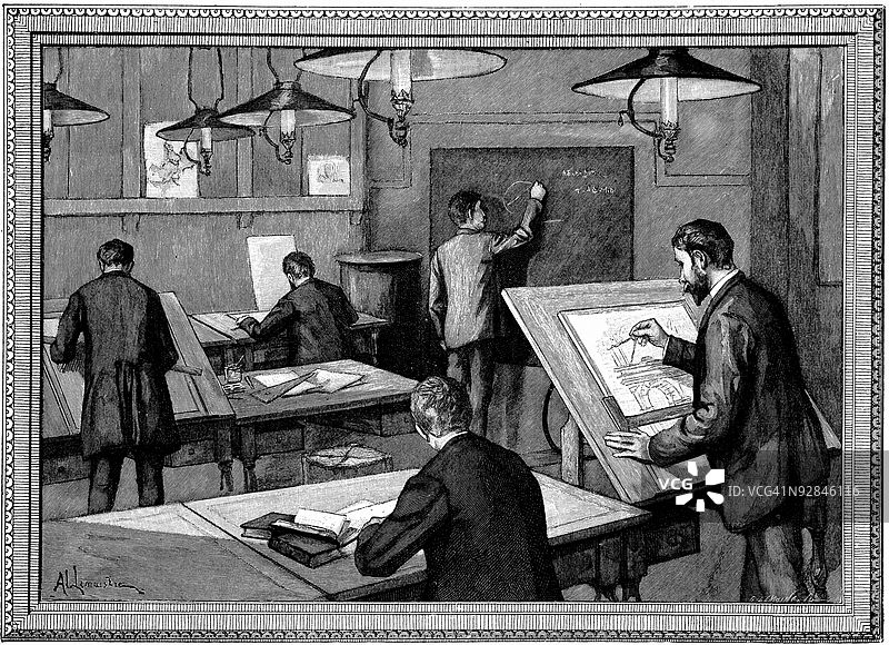 巴黎桥路学校的学生图片素材