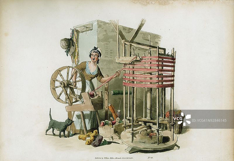 使用绕线机的女人图片素材