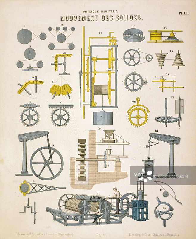 描绘固体运动的插图图片素材