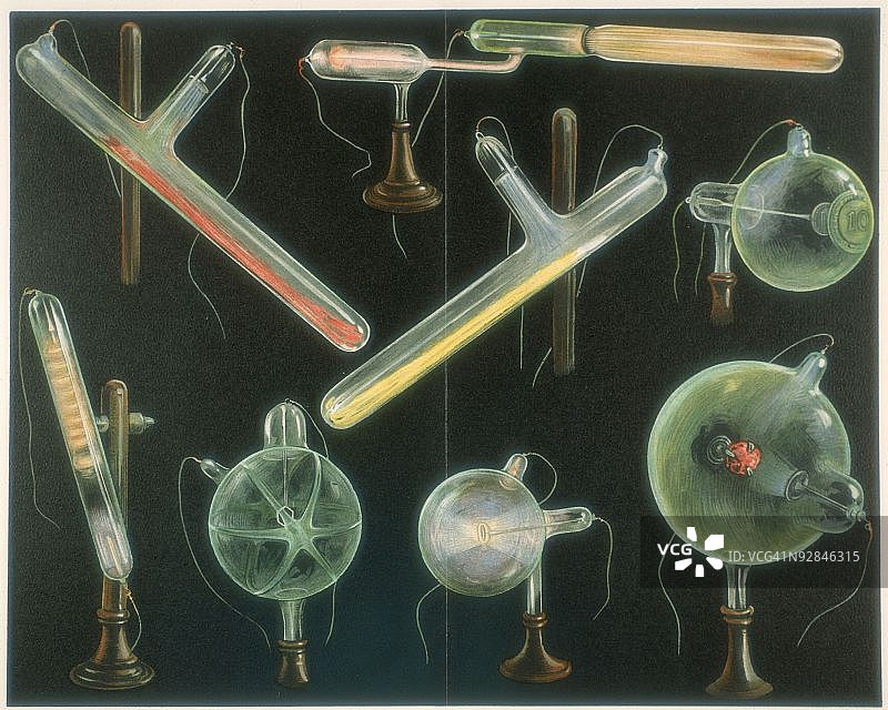 真空管中荧光物质的插图图片素材