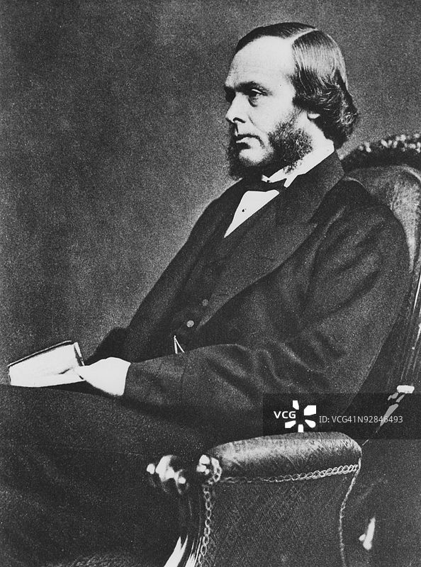 英国外科医生约瑟夫·李斯特的肖像图片素材