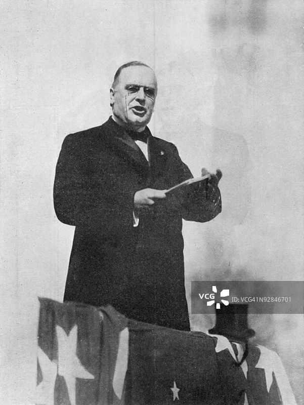 麦金利总统发表竞选演讲图片素材