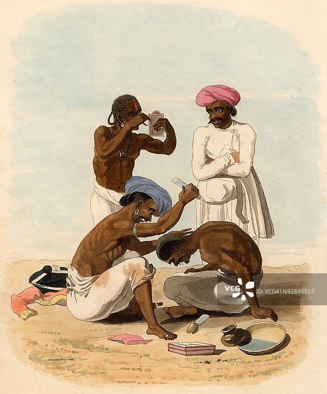 印度理发师图片素材