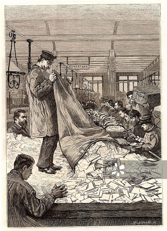 1886年法国邮政部门的男人图片素材