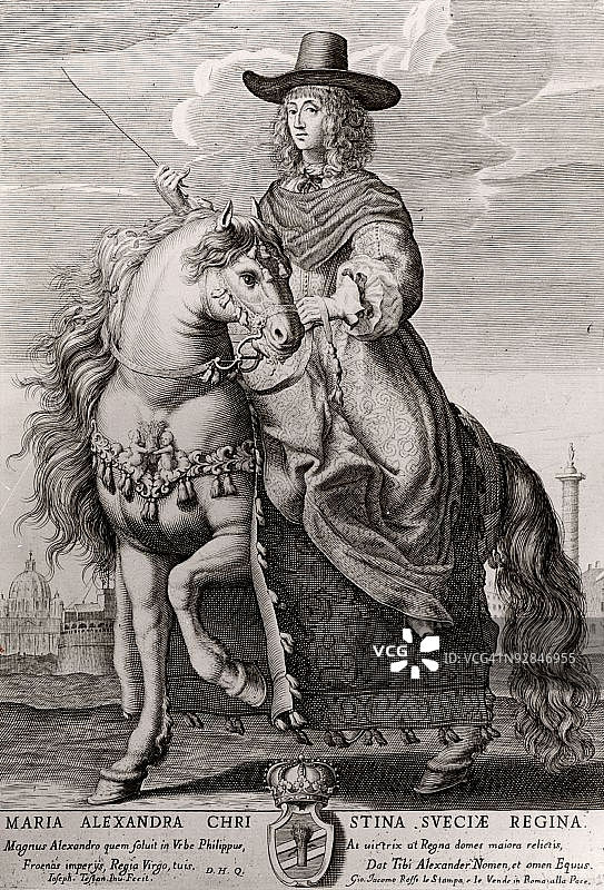 瑞典女王克里斯蒂娜，17世纪图片素材