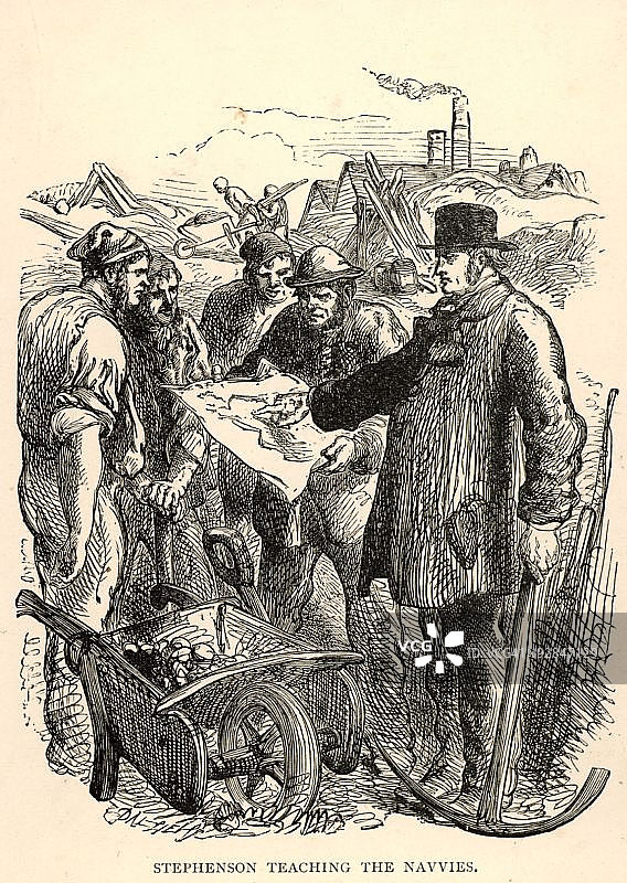 英国机械工程师和铁路先驱乔治·斯蒂芬森图片素材