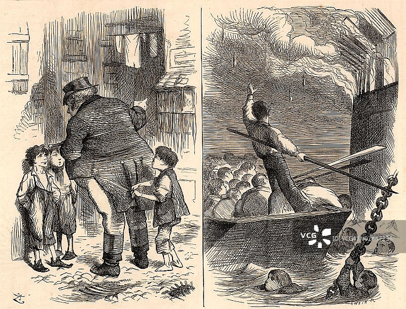 1876年皇家海军训练舰歌利亚号的燃烧图片素材