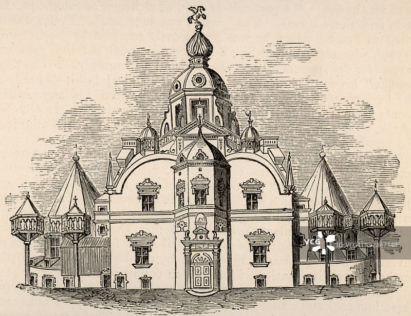 乌拉尼堡，提霍的天文台，位于丹麦的赫文岛图片素材