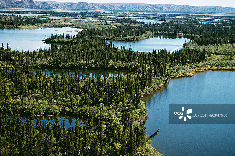 加拿大麦肯齐河高角度景观图片素材