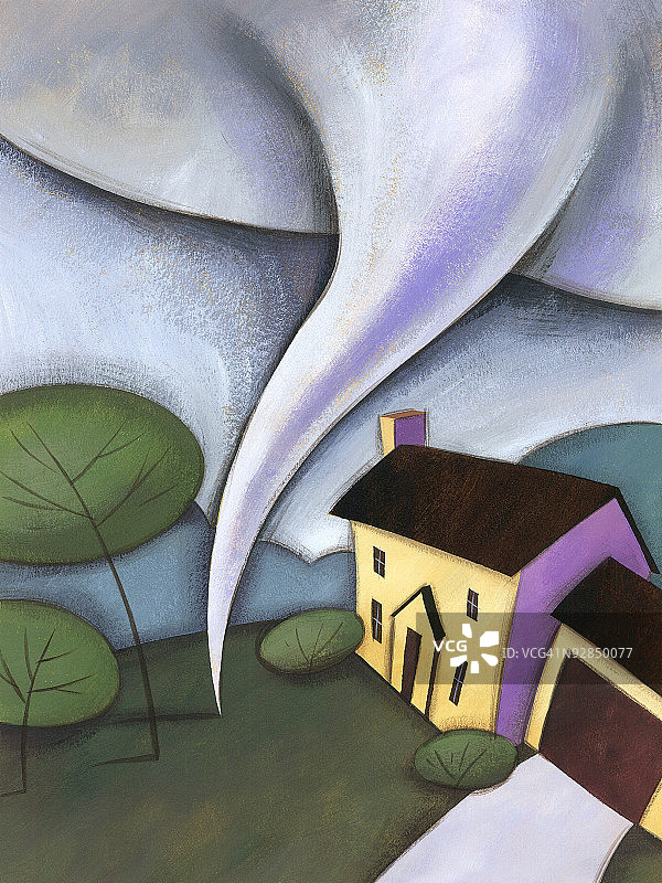 房屋旁的龙卷风图片素材