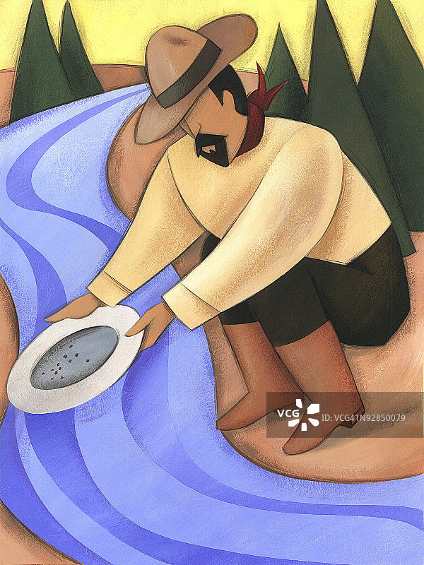 淘金的男人图片素材