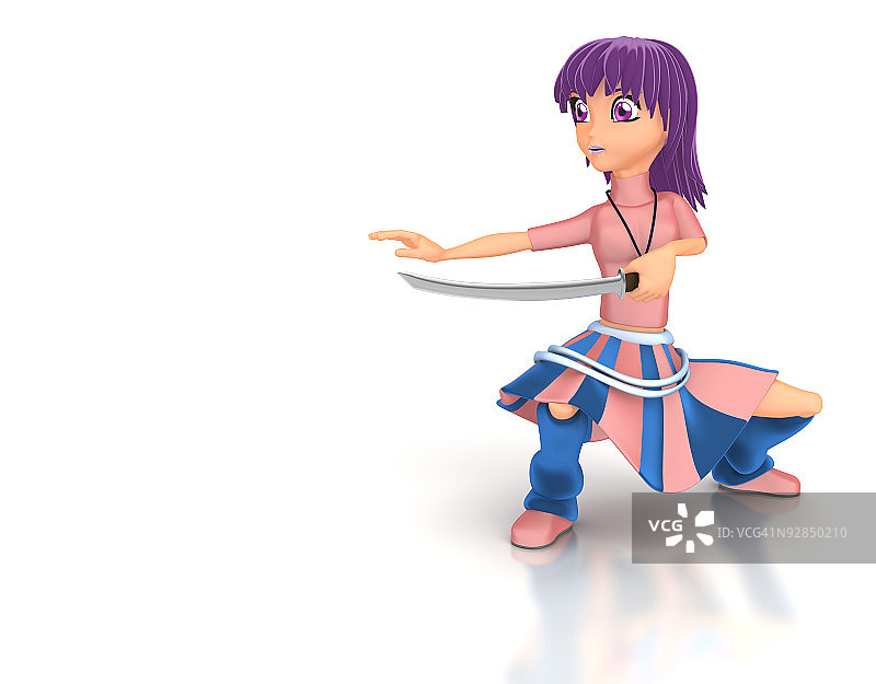 持剑的警觉女人图片素材