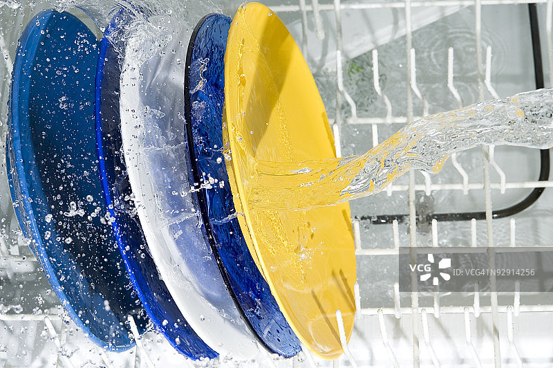 洗碗机和盘子图片素材