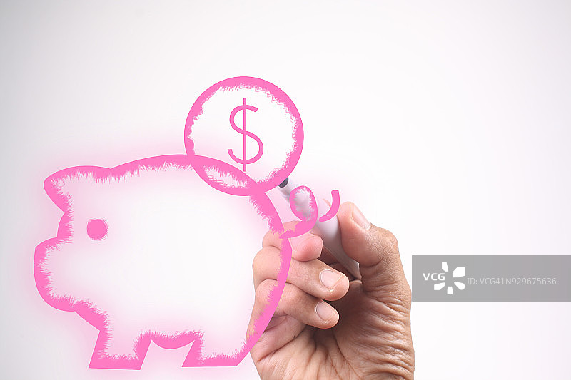 存钱罐与房地产概念图图片素材