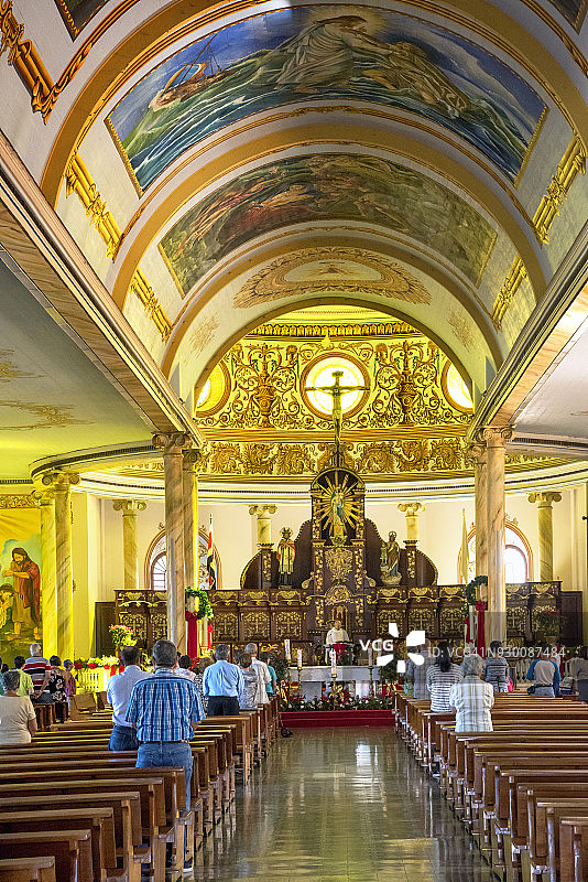 阿拉胡埃拉大教堂祭坛，哥斯达黎加图片素材