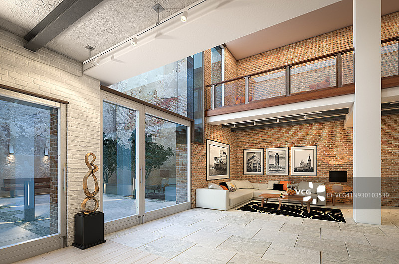 现代阁楼公寓内景图片素材