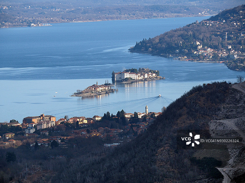 意大利北部马焦雷湖的斯特雷萨、巴韦诺和博罗梅安群岛图片素材