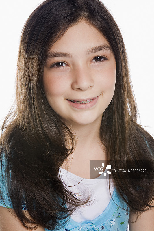 微笑女孩的肖像图片素材