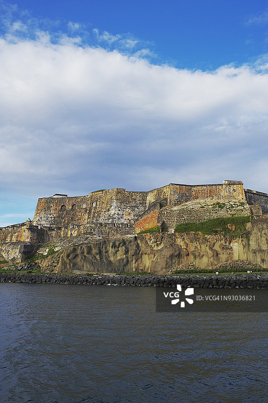 海滨城堡，莫罗城堡，老圣胡安，圣胡安，波多黎各，美国图片素材