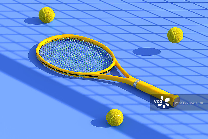球场上的网球拍图片素材