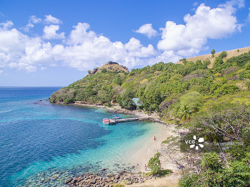 加勒比海滩的航拍景色图片素材