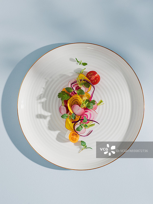 健康纯素美食：蔬菜根茎拼盘图片素材