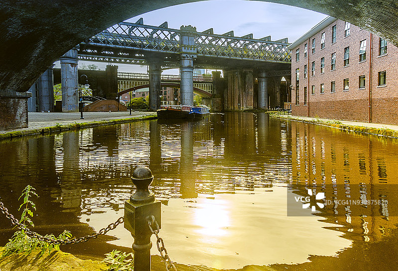 卡斯尔菲尔德运河盆地的倒影图片素材