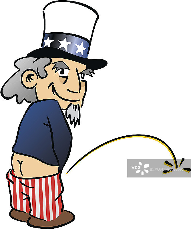 “山姆大叔”小便图片素材