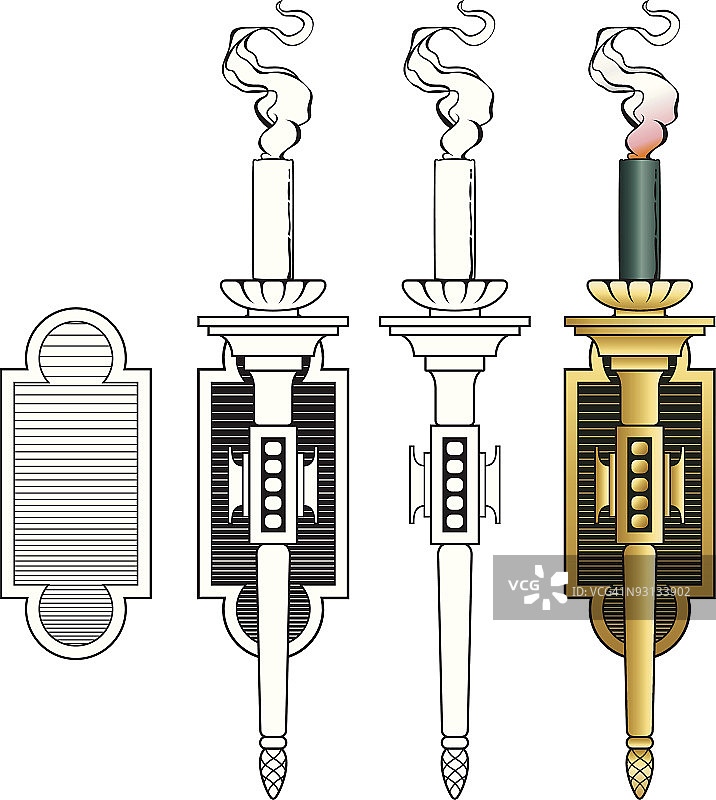 带有面板设计的矢量火炬图片素材