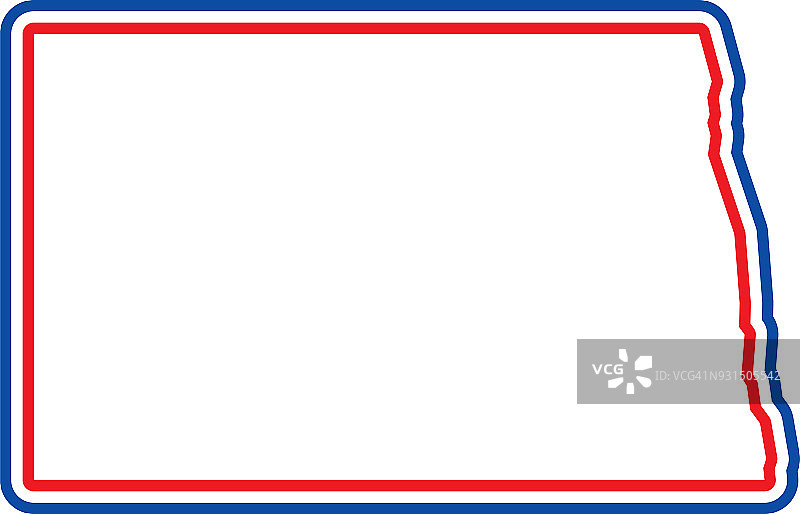 北达科他州轮廓图片素材