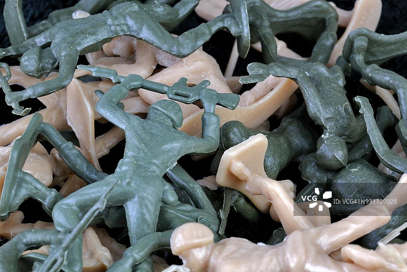 微型塑料玩具士兵全画幅图片素材