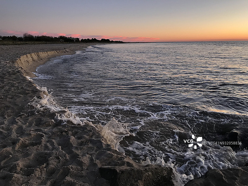 新泽西州梅角日落海滩图片素材