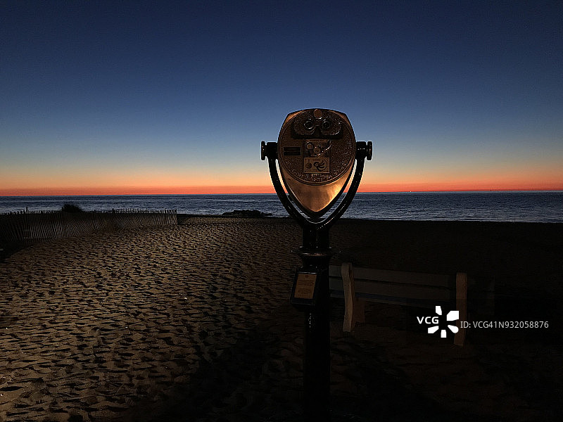 新泽西州梅角日落海滩图片素材