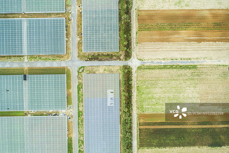 田地排列的土地航拍照片图片素材