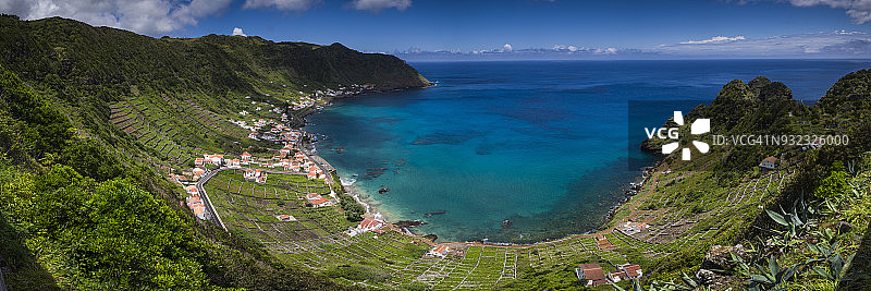 亚速尔群岛圣玛利亚岛圣洛伦索海湾景色图片素材