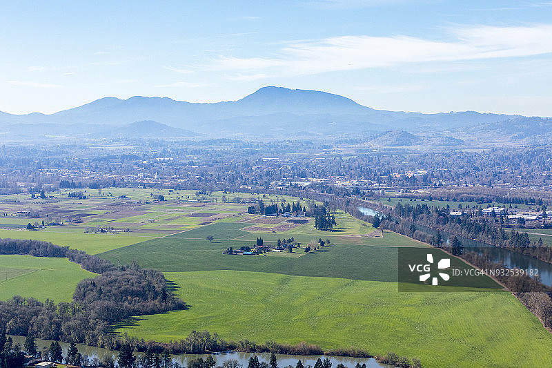 俄勒冈州威拉米特河谷航拍 - v1图片素材