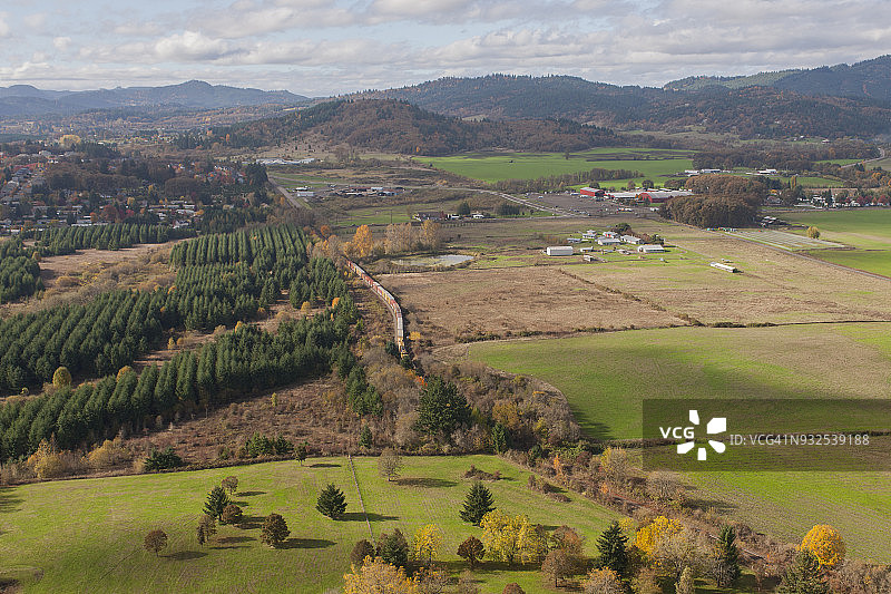 俄勒冈州威拉米特河谷航拍 - v1图片素材