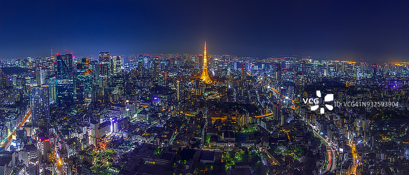 东京夜景全景图片素材