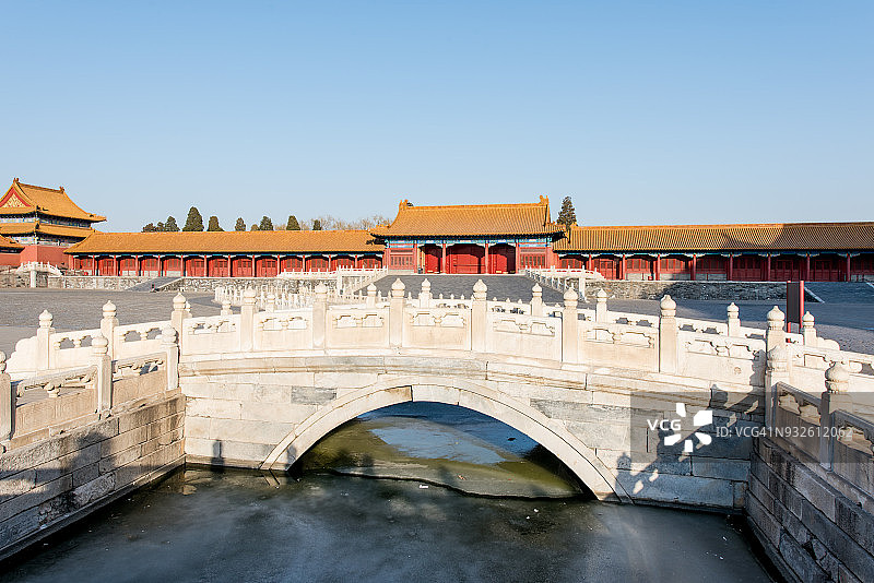 北京故宫金水桥广场晴天景色图片素材