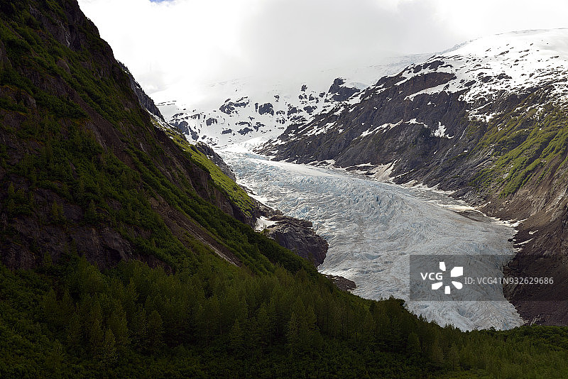 加拿大不列颠哥伦比亚省北部熊冰川和熊河通道图片素材
